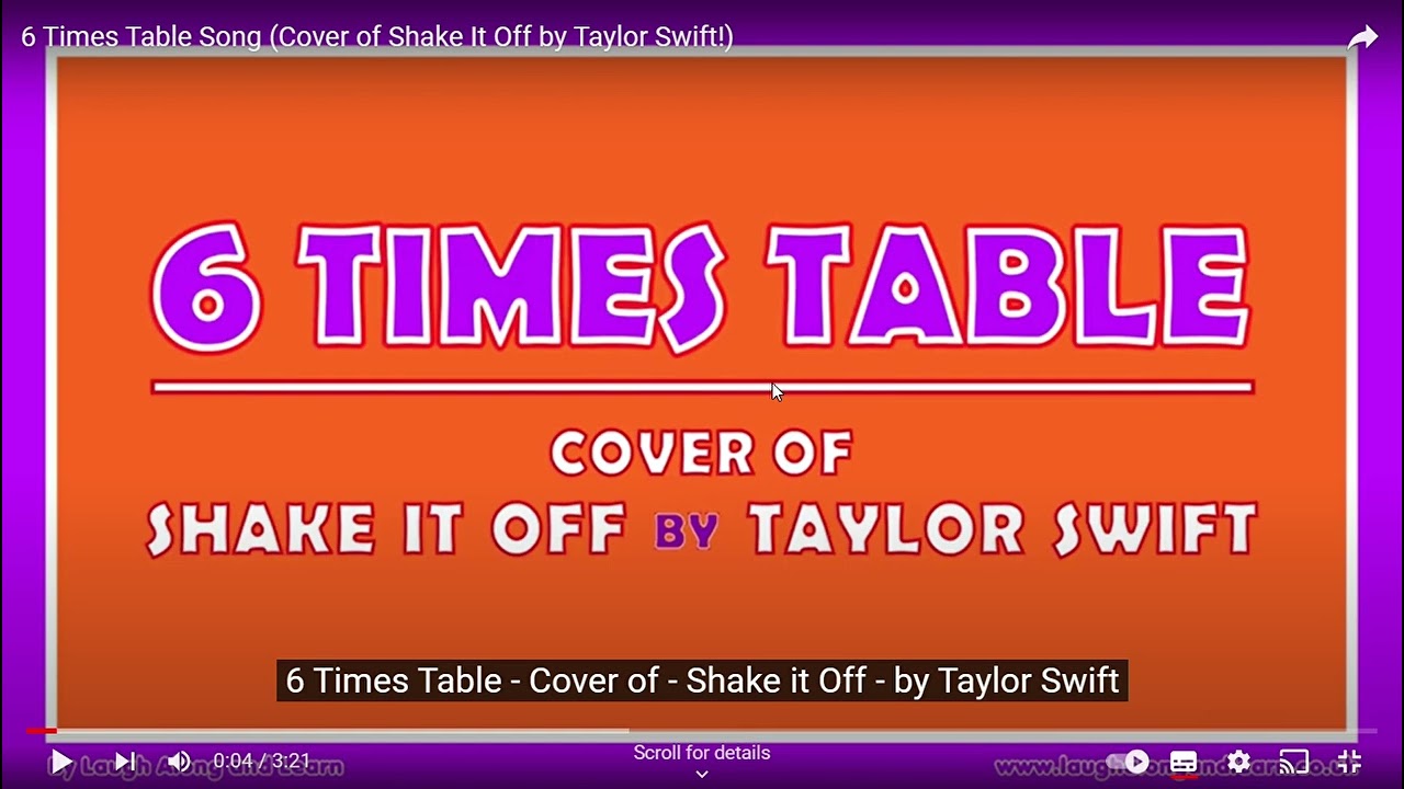 6 Times Table Song: Shake It Off by Taylor Swift Cover