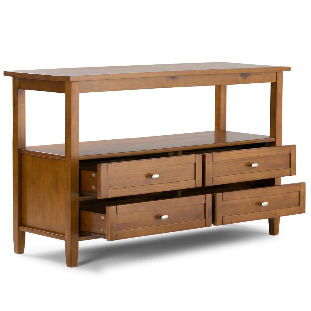 Stylish Warm Shaker Console Table for Your Living Room Decor