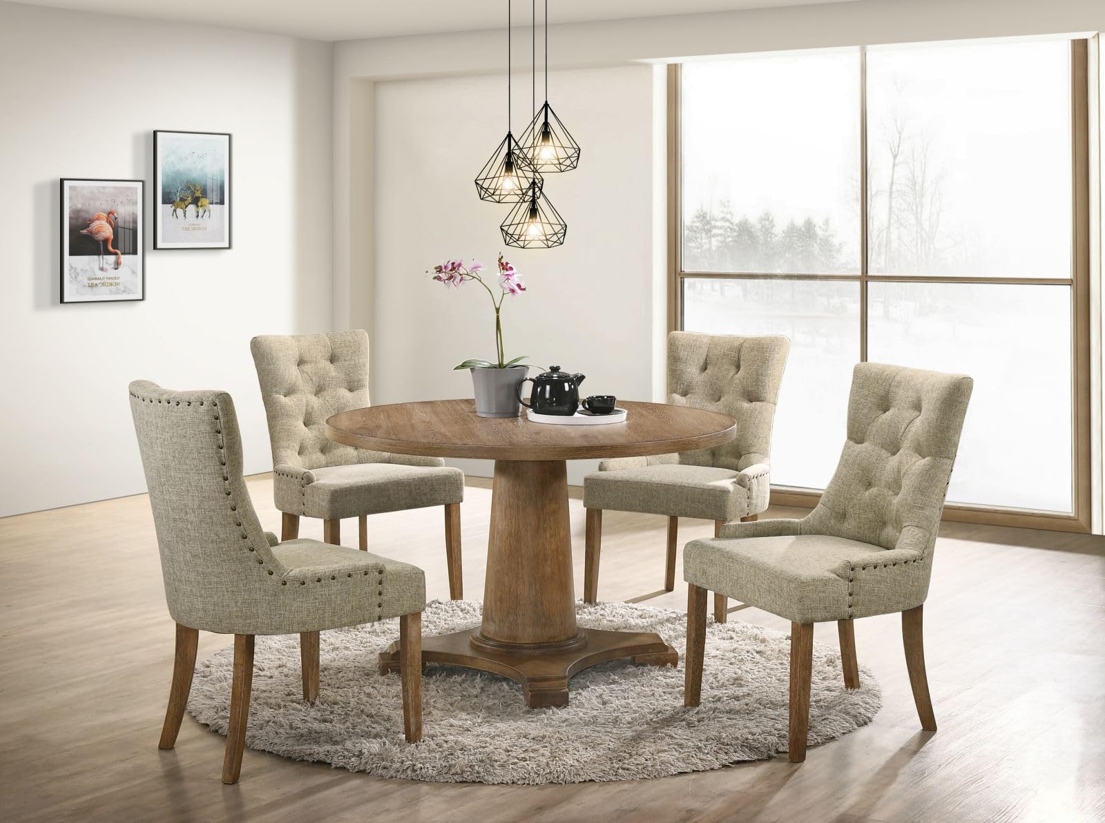 Solid Wood Shaker Style Round Dining Table – Perfect for Rustic and Modern Spaces