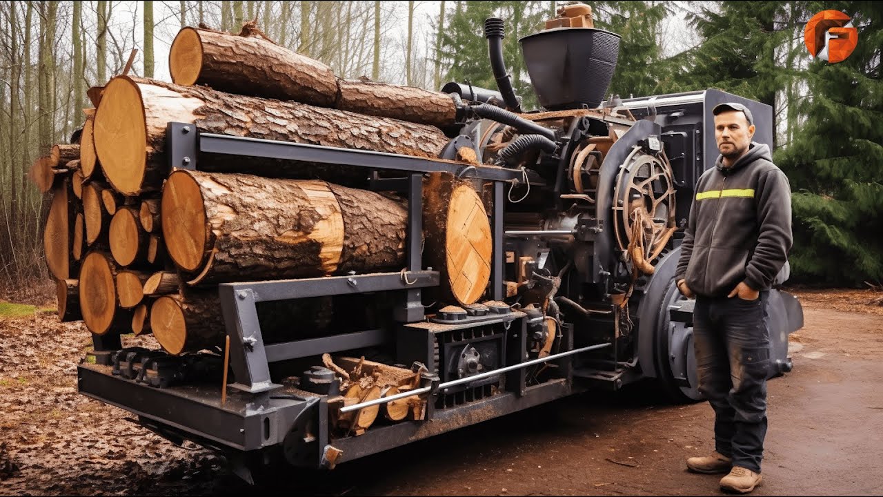 Powerful Log Milling Machine for Efficient Wood Processing