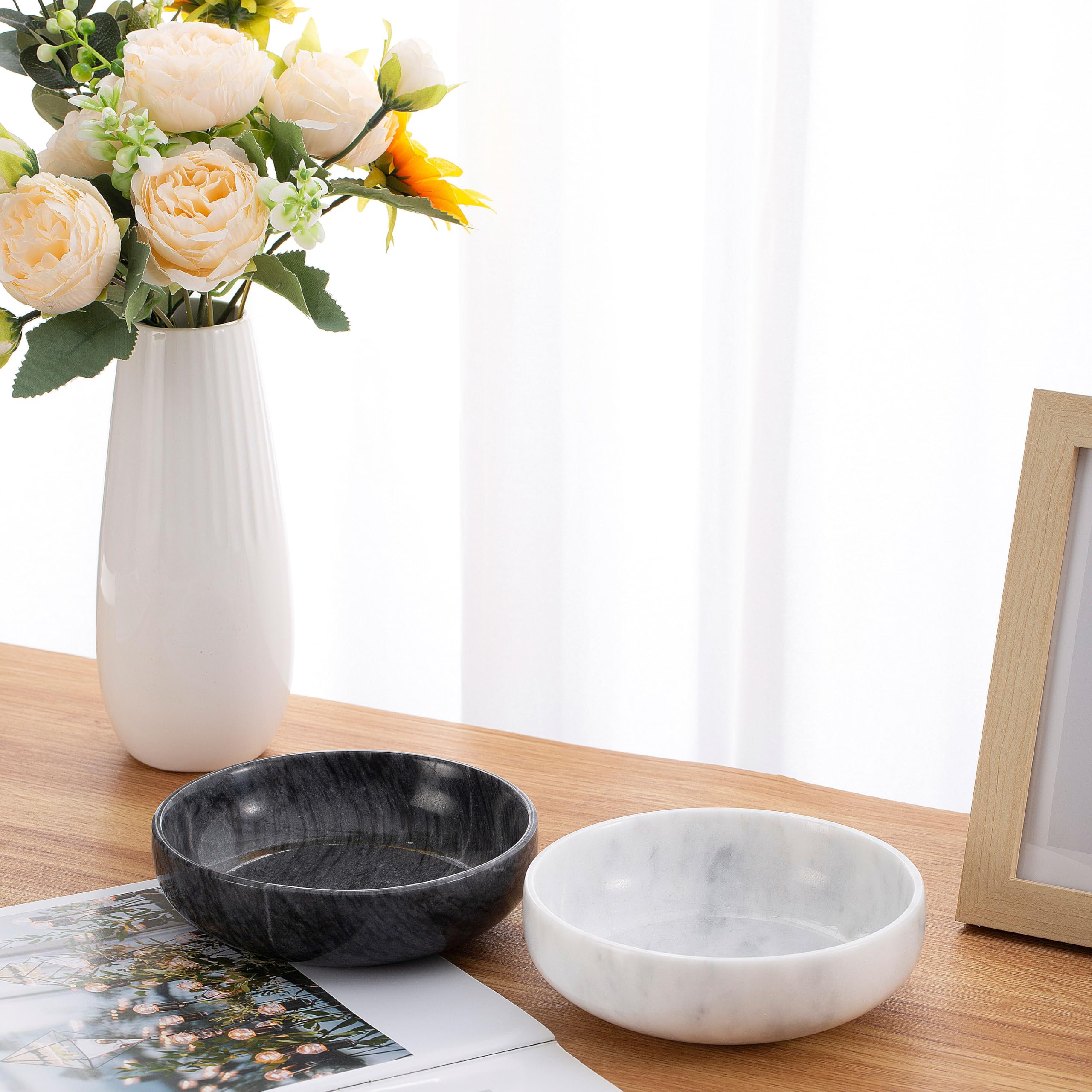 Discover Elegant Bowls with Marbles on a Shaker Table for Your Home