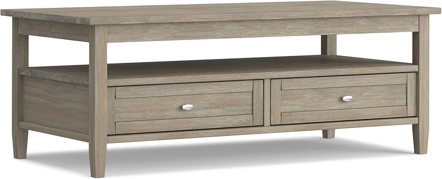 Simpli Home Warm Shaker Solid Wood Coffee Table – Elegant & Durable